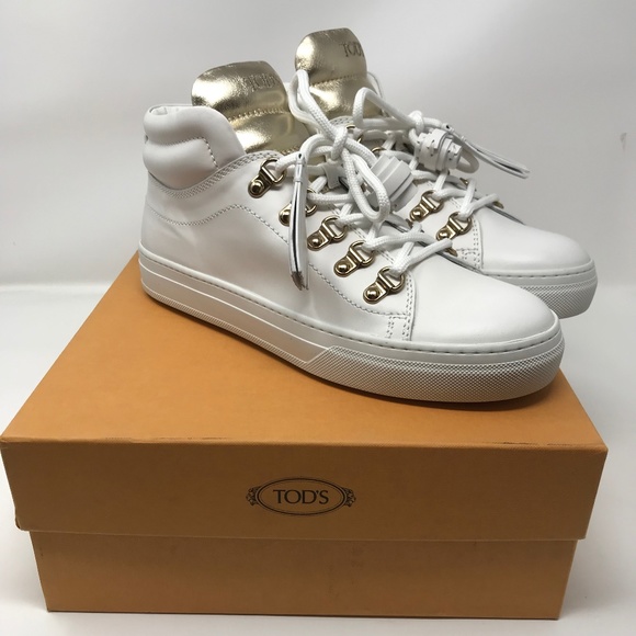 Tods Sportivo Polacco Ganci White Leather Sneakers